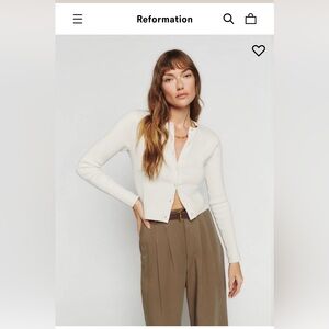 Reformation Joanne Cotton Cardigan Sweater